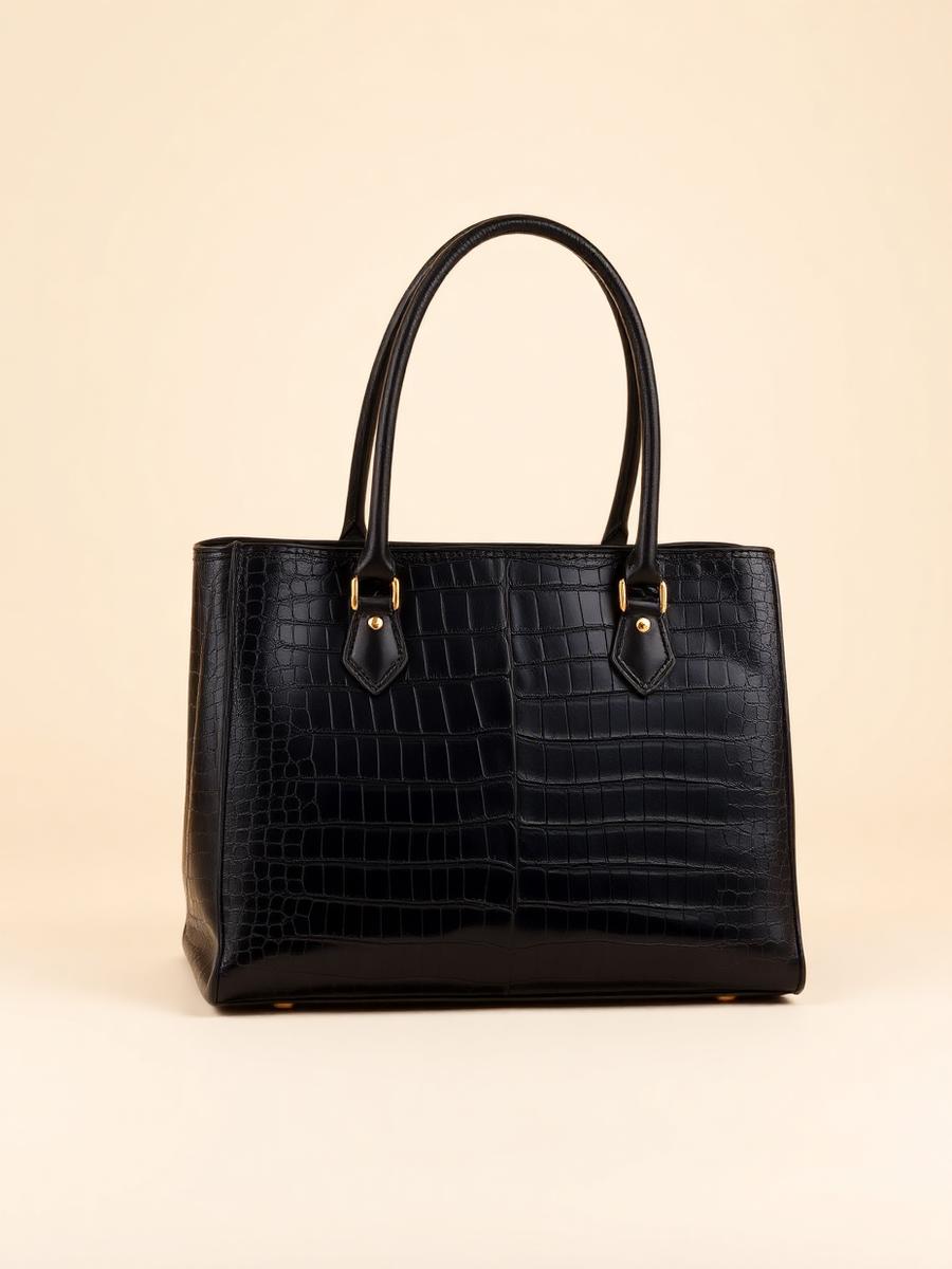 Ada Top-Handle — Croc-embossed leather bag