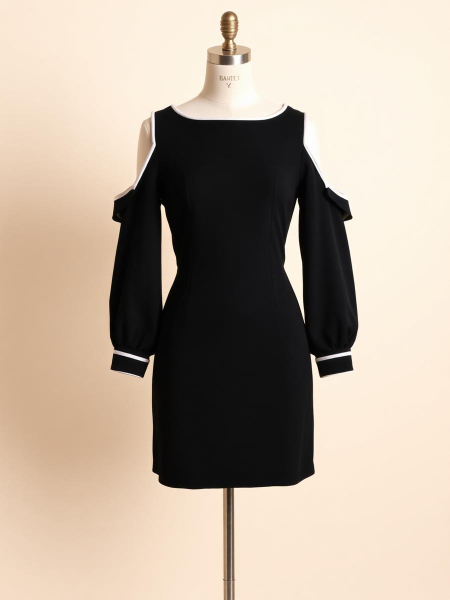 Colette Dress — Contrast-shoulder minidress