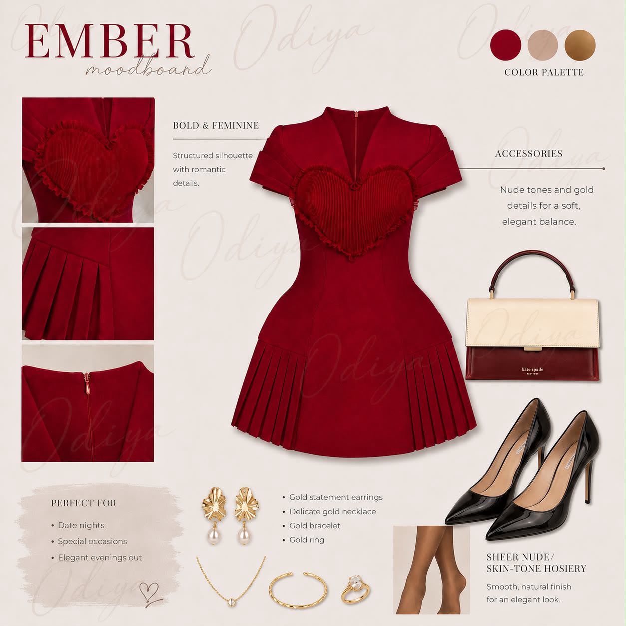 The Ember Dress — Heart-bodice minidress
