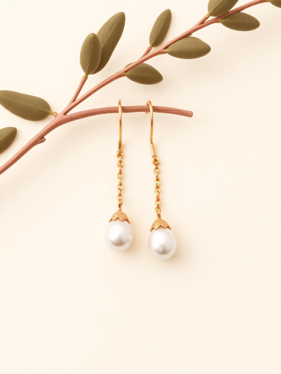 Tulip Drops — Gold-plated pearl earrings